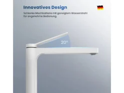 Emke Wasserhahn Waschbeckenarmaturen 335 x 233 x 46 mm Weiß Mischbatterie Küchenarmatur mit Luftsprudler< Zubehör Für Küchenarmatur|Einhebelmischer