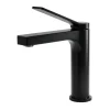 Einhebelmischer<Emke Wasserhahn Waschbeckenarmaturen 195 x 173 x 46 mm Schwarz Matt Mischbatterie Küchenarmatur mit Luftsprudler