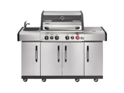 Sale Enders Gasgrill Kanasas II Pro 4 SIK Profi Turbo 4 Brenner & Seitenkocher Silber