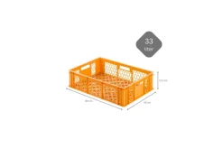 Clearance PROREGAL Eurobehälter Bäcker- und Konditorenkasten HxBxT 17,1 x 40 x 60 33 Liter Gelb-Orange Brötchenkiste Sstapelbare Bäckerkiste