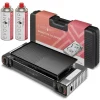 EVOCAMP Kochfelder<Camping Gaskocher 2-Flammig mit Grillaufsatz 45 cm und 2 227 g Gaskartuschen MSF-1a