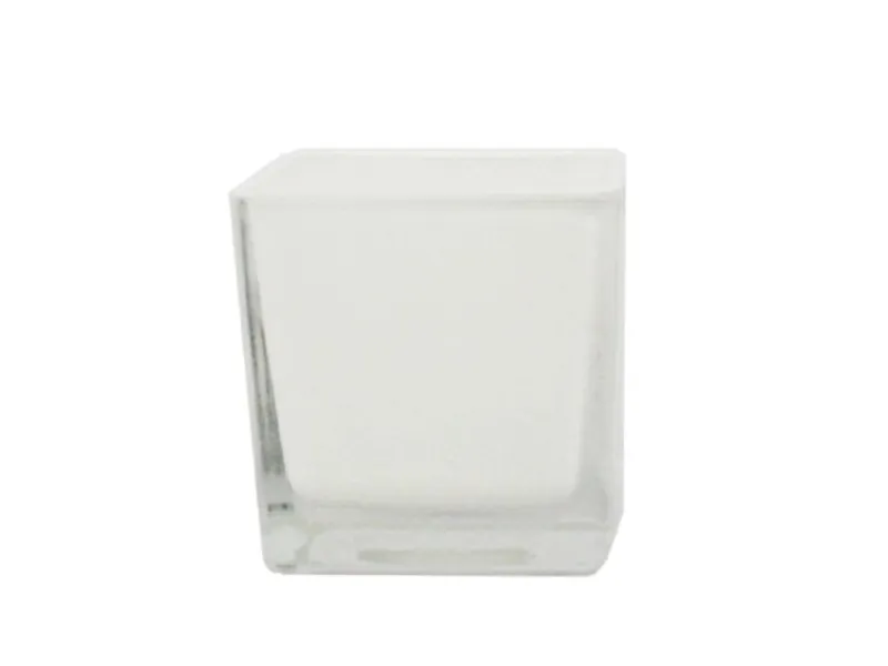 Exotenherz Übertopf Glas-Würfel 12x12x12cm Weiß< Töpfe