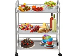 eyepower Servierwagen|Küchenhelfer<Servierwagen mit 3 Etagen 60 x 35 x 77 cm