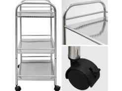 eyepower Servierwagen|Küchenhelfer<Servierwagen mit 3 Etagen 60 x 35 x 77 cm