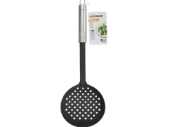 Clearance Fackelmann Abseihlöffel mit Ovalgriff 33 cm Silber-Schwarz