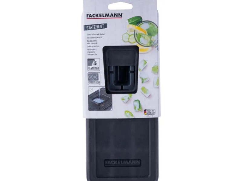 Fackelmann Gefrierschränke|Küchenhelfer<Eiswürfelformer Statement mit Deckel 27,5 cm x 11 cm x 3,5 cm Grau