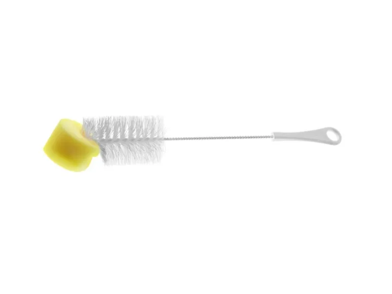Fackelmann Flaschenbürste mit Schaumstoffkopf 37 cm Weiß/Gelb< Küchenhelfer