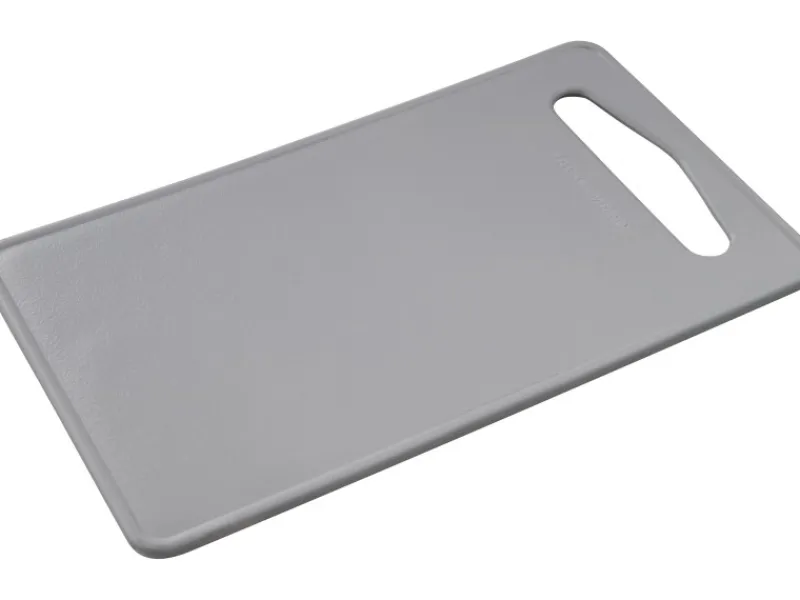 Fackelmann Frühstücksbrettchen Eco 24 cm x 14 cm Lichtgrau< Küchenhelfer|Schneidebretter