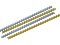 Fackelmann Küchenhelfer<Glastrinkhalme 20 cm Gelb-Blau 4 Stück inkl. Bürste