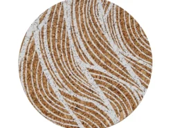 Discount Fackelmann Glasuntersetzer 9 cm Kork mit weißem Design 4 Stück
