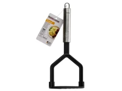 Fackelmann Küchenhelfer<Kartoffelstampfer mit Ovalgriff 25 cm Silber-Schwarz