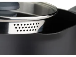 New Fackelmann Kochtopf mit Stiel und Deckel Statement 16 cm Keramik