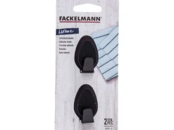 Hot Fackelmann Ovalklebehaken Schwarz 2 Stück 3 cm