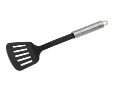 Fackelmann Pfannen|Küchenhelfer<Schlitzwender mit Ovalgriff 32 cm Silber-Schwarz
