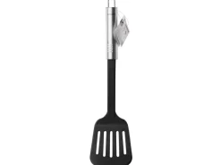 Fackelmann Pfannen|Küchenhelfer<Schlitzwender mit Ovalgriff 32 cm Silber-Schwarz