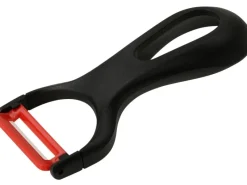 Fackelmann Küchenhelfer<Ziehschäler Ergonomic Keramik Schwarz-Rot-Weiß