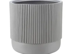 Töpfe<Fiberglas Pflanzentopf Ø 36 cm x 36 cm Hellgrau