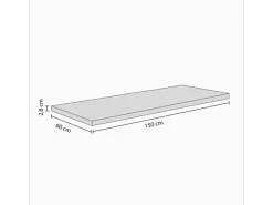 Flex-Well Arbeitsplatte Melliert 150,5 cm x 60 cm x 2,8 cm< Einbauküchen