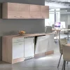 Flex-Well Classic Single-Küchen|Einbauküchen<Büroküche Florida 210 cm Weiß-Sonoma Eiche