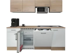 Best Flex-Well Classic Büroküche Florida 210 cm Weiß-Sonoma Eiche
