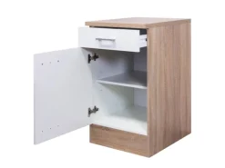 Best Flex-Well Classic Büroküche Florida 210 cm Weiß-Sonoma Eiche