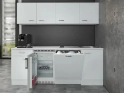 Flex-Well Classic Büroküche Wito 210 cm Weiß< Einbauküchen|Single-Küchen