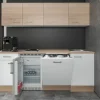 Flex-Well Classic Büroküche Florida 210 cm Weiß-Sonoma Eiche< Single-Küchen|Kühlschränke