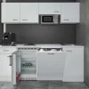 Flex-Well Classic Kochfelder|Kühlschränke<Büroküche Wito 210 cm Weiß