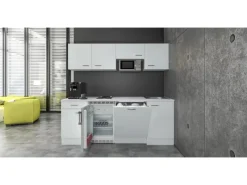 Flex-Well Classic Kochfelder|Kühlschränke<Büroküche Wito 210 cm Weiß