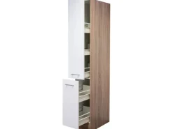Flex-Well Classic Küchenschränke<Küchen-Apothekerhochschrank Florida30 cm Weiß-Sonoma Eiche