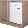 Flex-Well Classic Küchen-Eck-Unterschrank Florida 110 x 60 cm Weiß-Sonoma Eiche< Küchenschränke