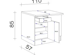 Flex-Well Classic Küchen-Eck-Unterschrank Florida 110 x 60 cm Weiß-Sonoma Eiche< Küchenschränke