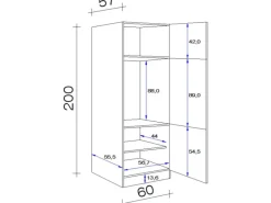 Discount Flex-Well Classic Küchen-Geräteumbauschrank Lucca 60 cm Weiß