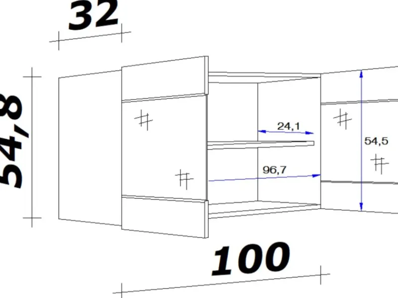 Best Flex-Well Classic Küchen-Hängeschrank Florida 100 cm x 55 cm Sonoma Eiche
