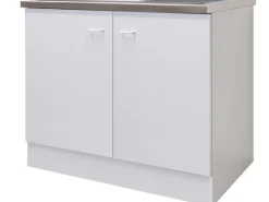 New Flex-Well Classic Küchen-Komplettspüle 100 x 50 cm Speed Weiß mit Auflagespüle