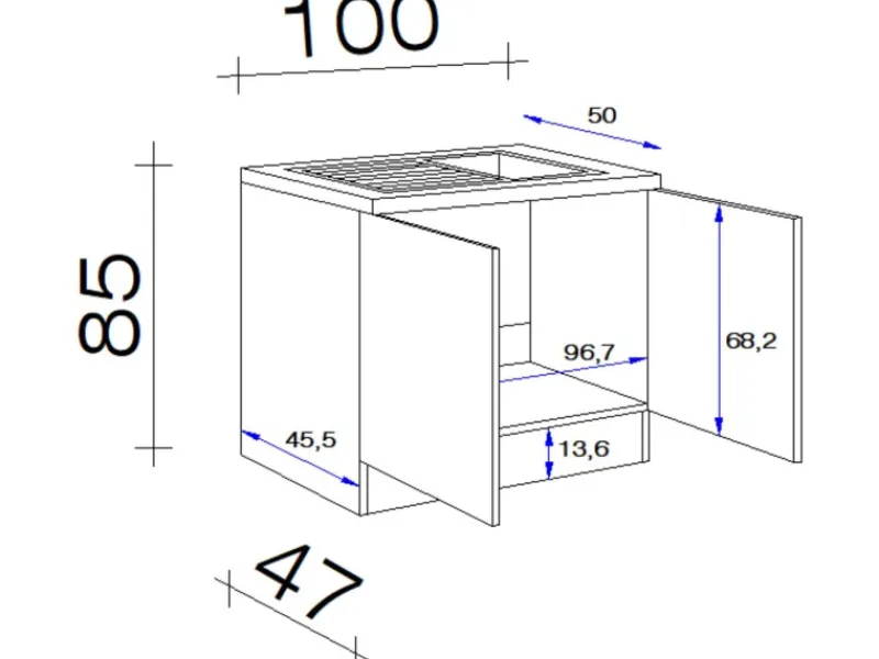 New Flex-Well Classic Küchen-Komplettspüle 100 x 50 cm Speed Weiß mit Auflagespüle