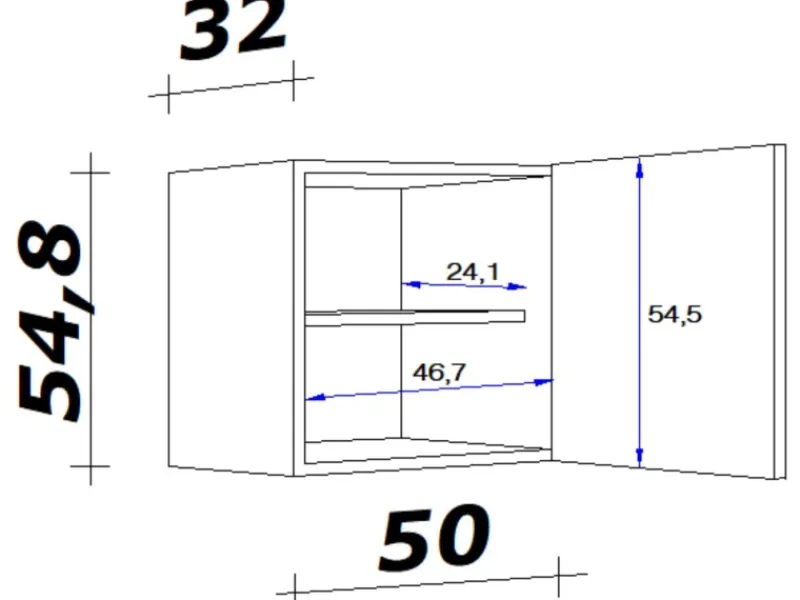 Flex-Well Classic Küchen-Oberschrank Nano 50 cm Nachbildung< Küchenschränke
