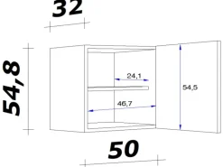 Clearance Flex-Well Classic Küchen-Oberschrank Speed 50 cm Weiß