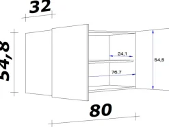 Sale Flex-Well Classic Küchen-Oberschrank Florida 80 cm x 55 cm Sonoma Eiche