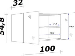 Flex-Well Küchenschränke<Classic Küchen-Oberschrank Speed 100 cm Weiß