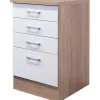 Flex-Well Classic Küchenschränke<Küchen-Schubkastenschrank Florida 50 cm Weiß-Sonoma Eiche