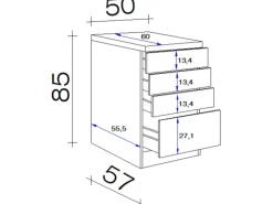 Clearance Flex-Well Classic Küchen-Schubkastenschrank Wito 50 cm Weiß