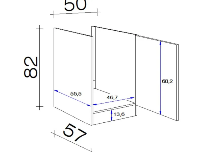 Online Flex-Well Classic Küchen-Spülenunterschrank Nano 50 cm Buche