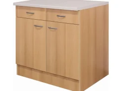 Flex-Well Classic Küchen-Unterschrank Nano 100 cm Buche Nachbildung< Küchenschränke