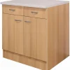 Flex-Well Classic Küchen-Unterschrank Nano 80 cm Buche Nachbildung< Küchenschränke