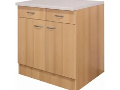 Flex-Well Classic Küchen-Unterschrank Nano 80 cm Buche Nachbildung< Küchenschränke
