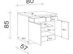 Flex-Well Classic Küchen-Unterschrank Florida 80 cm Weiß-Sonoma Eiche