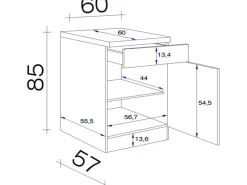 Best Flex-Well Classic Küchen-Unterschrank Wito 60 cm Weiß