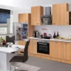 Flex-Well Classic Küchenzeile Nano 280 cm Buche Nachbildung< Kühlschränke