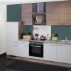 Flex-Well Classic Küchenzeile Florida 270 cm Sonoma Eiche-Weiß-Sonoma Eiche< Kühlschränke|Einbauküchen